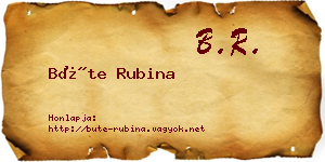 Büte Rubina névjegykártya